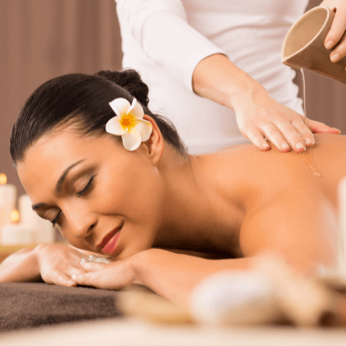 Full body oil massage with massage oil